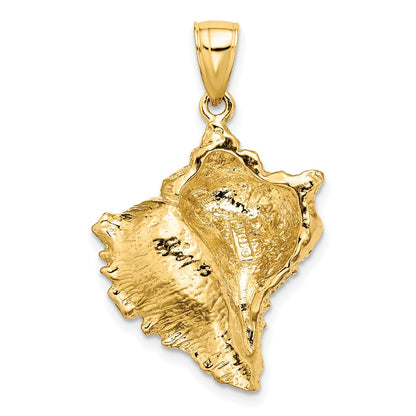 14K Textured Conch Shell Charm