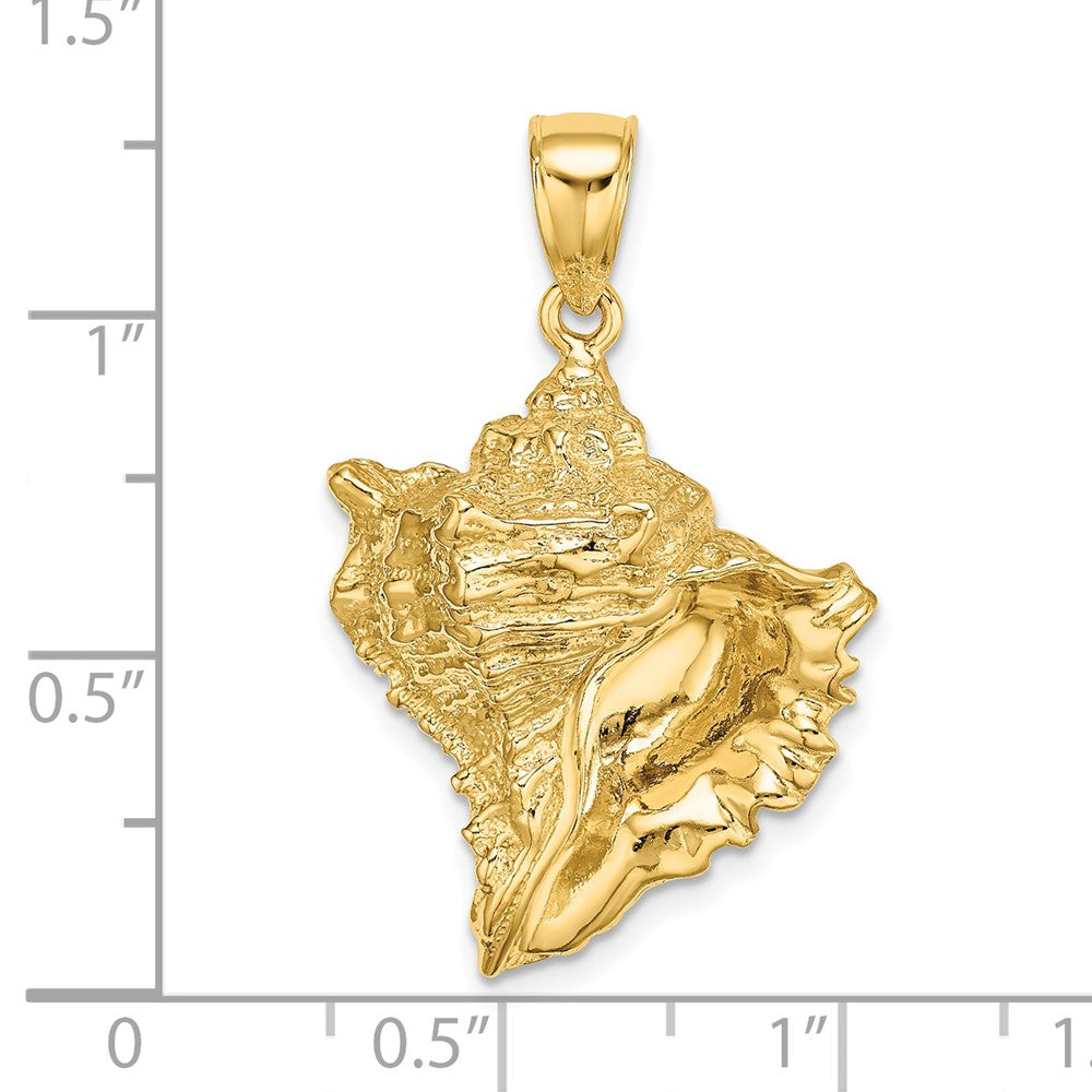 14K Textured Conch Shell Charm