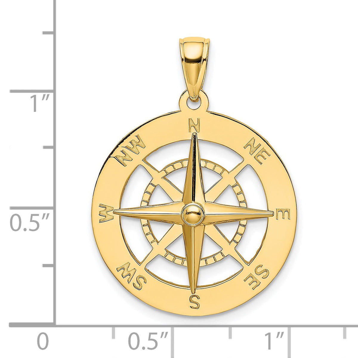 14K Nautical Compass Charm