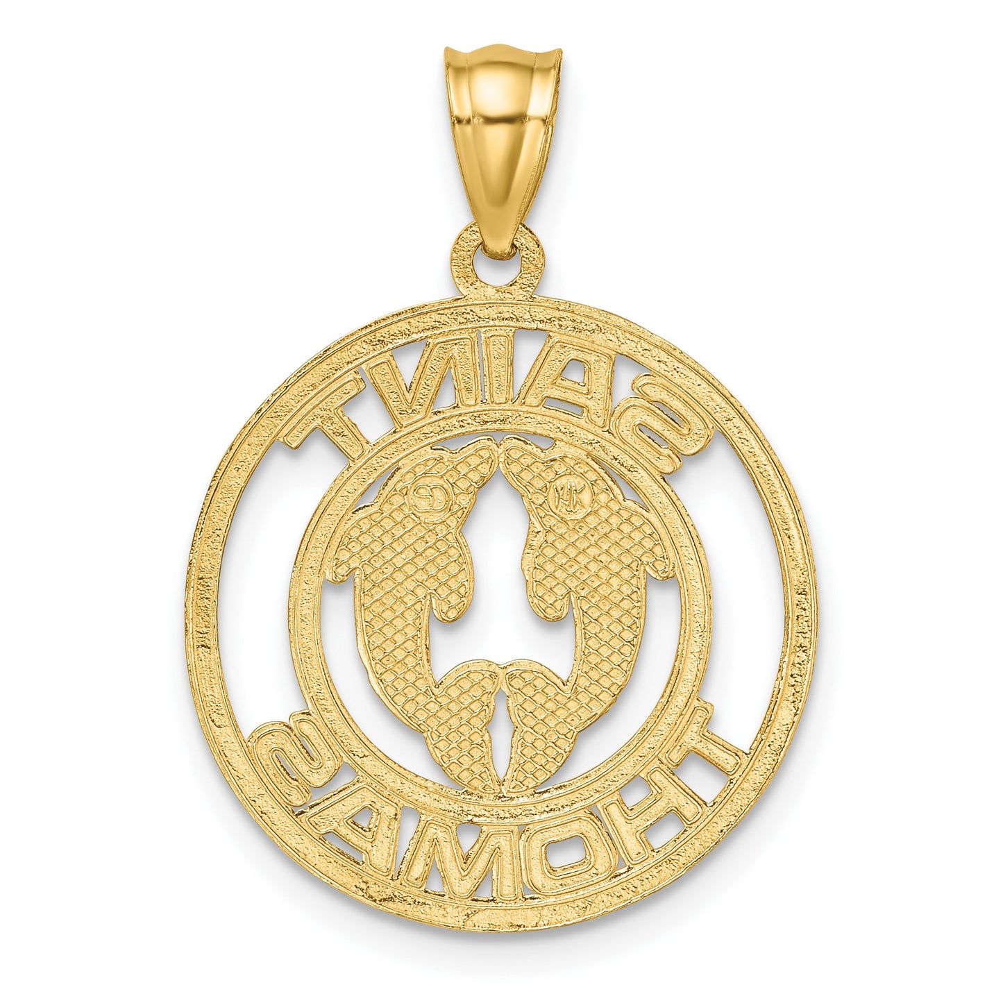 14K SAINT THOMAS with Dolphins Charm