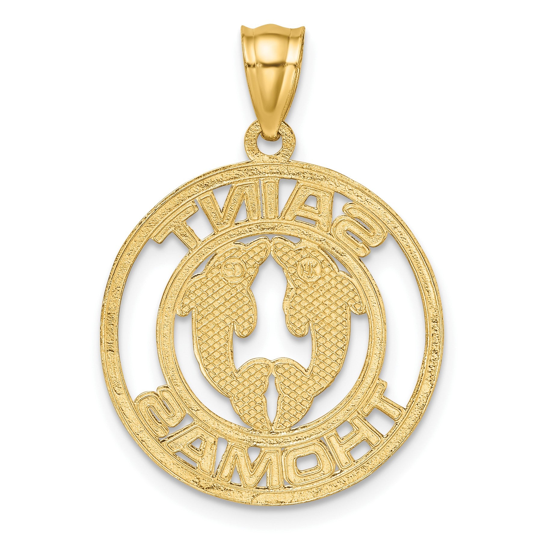 14K SAINT THOMAS with Dolphins Charm