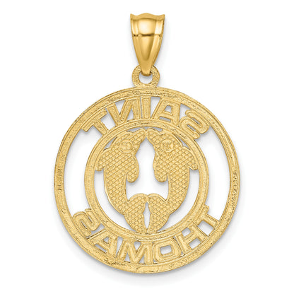 14K SAINT THOMAS with Dolphins Charm