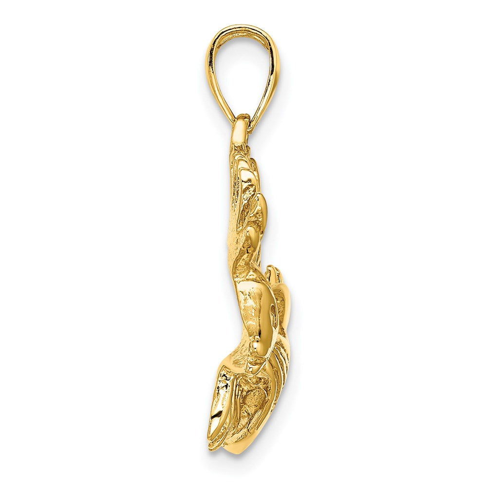 14K 2-D Polished /Textured Lion Fish Charm