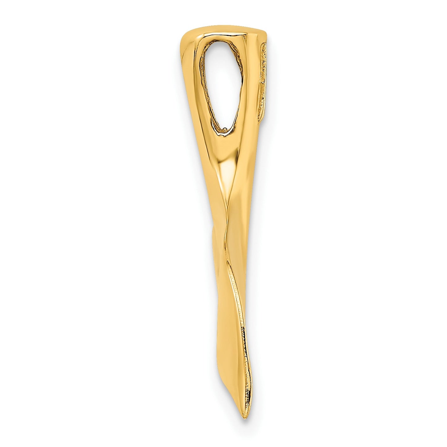 14K 3-D Polished Whale Tail Omega Slide