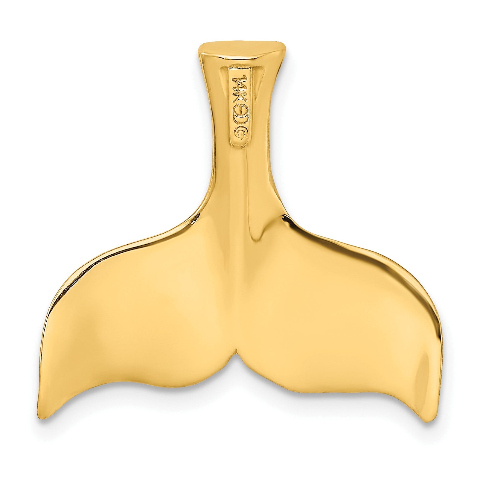 14K 3-D Polished Whale Tail Omega Slide