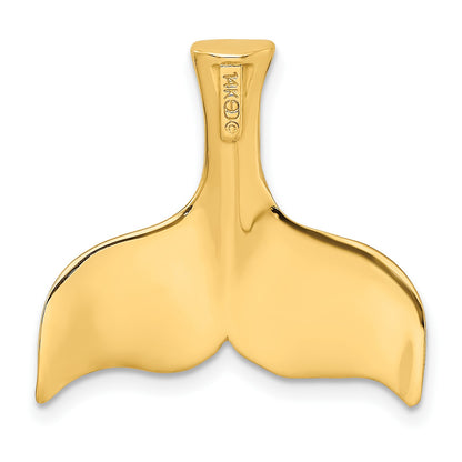 14K 3-D Polished Whale Tail Omega Slide