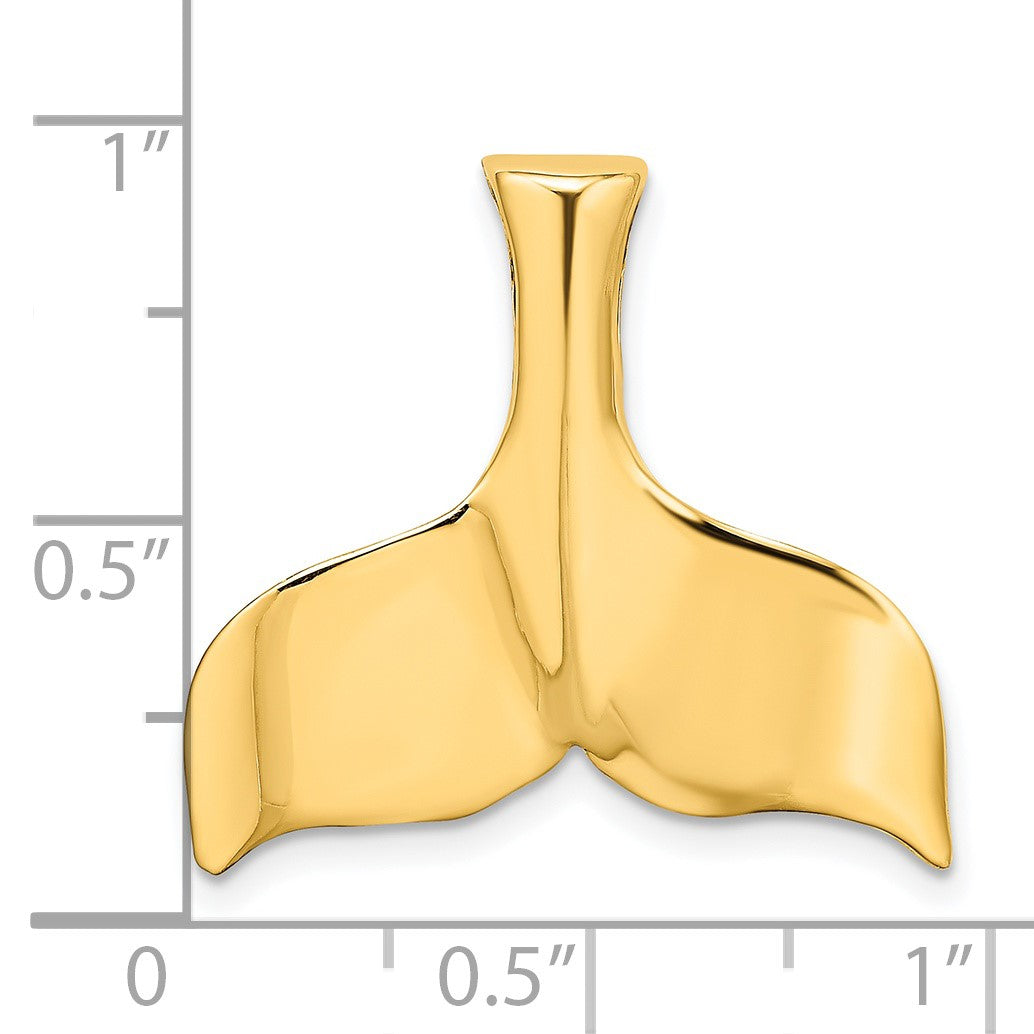 14K 3-D Polished Whale Tail Omega Slide