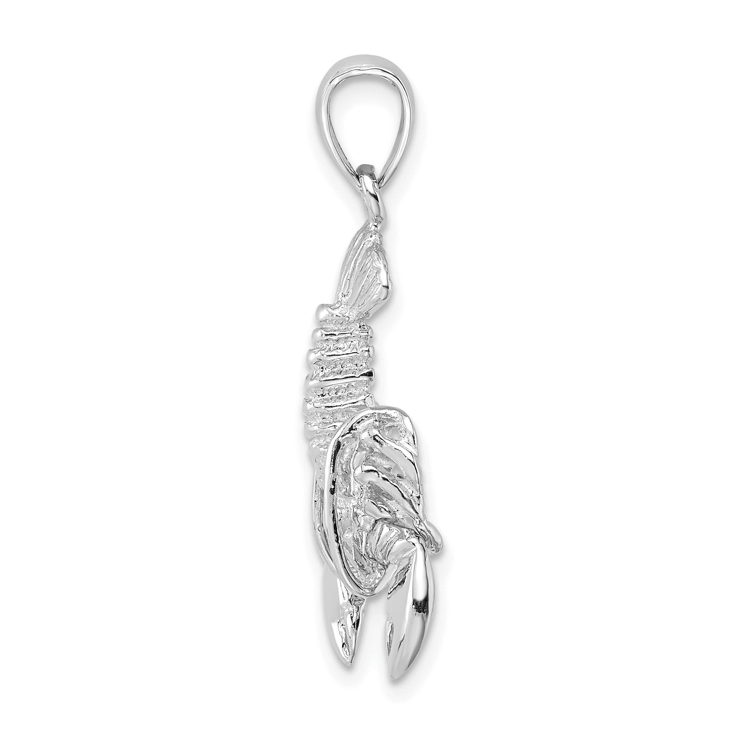 14K White Gold Lobster with Moveable Claws Pendant