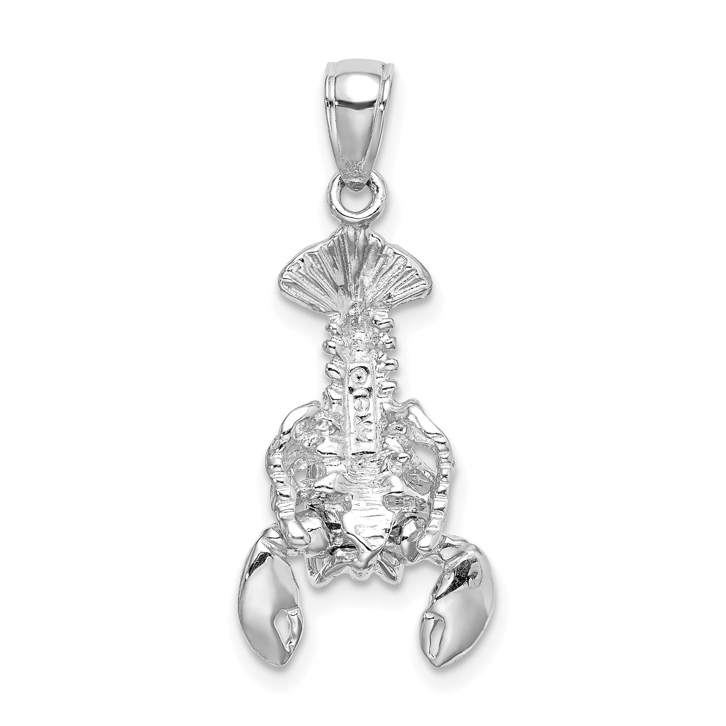 14K White Gold Lobster with Moveable Claws Pendant