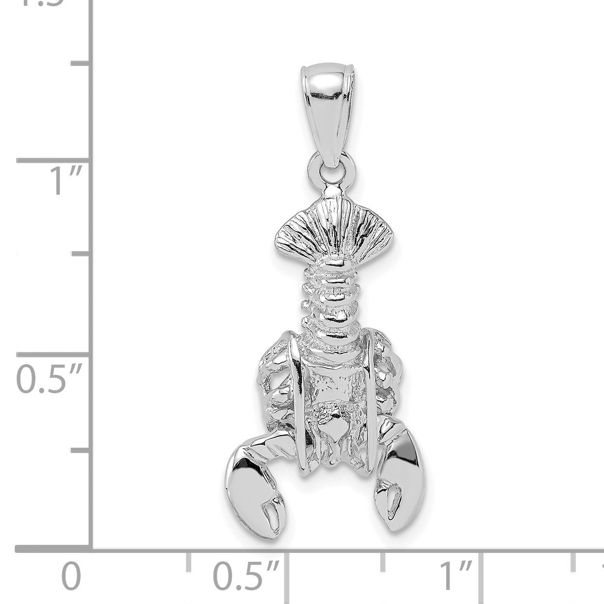 14K White Gold Lobster with Moveable Claws Pendant