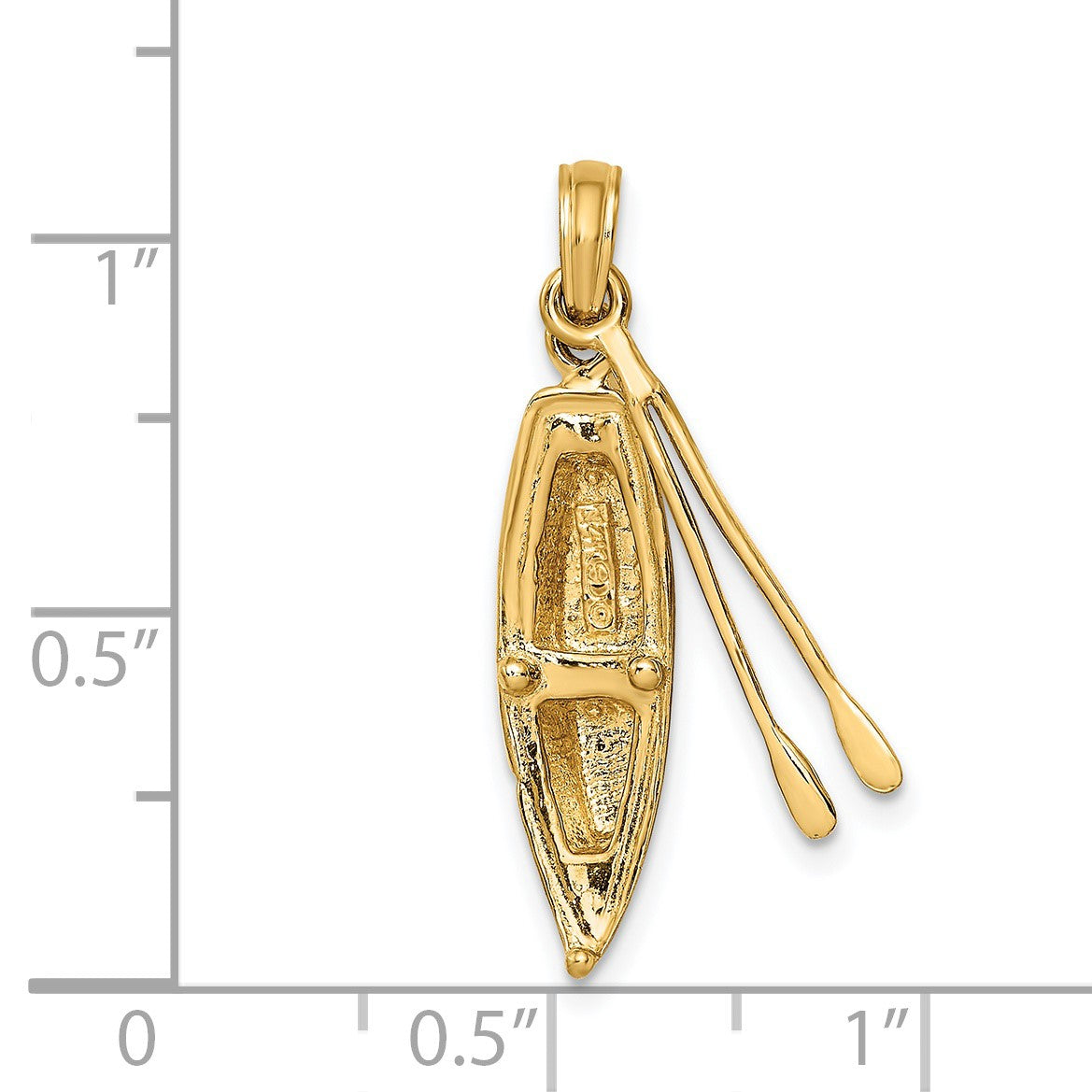 14K 3-D Boat with Dangling Oars Charm
