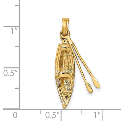 14K 3-D Boat with Dangling Oars Charm