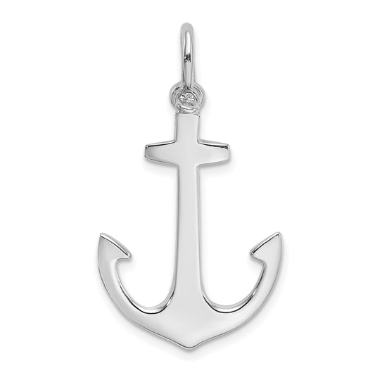 14K White Gold Polished 3-D Anchor Charm