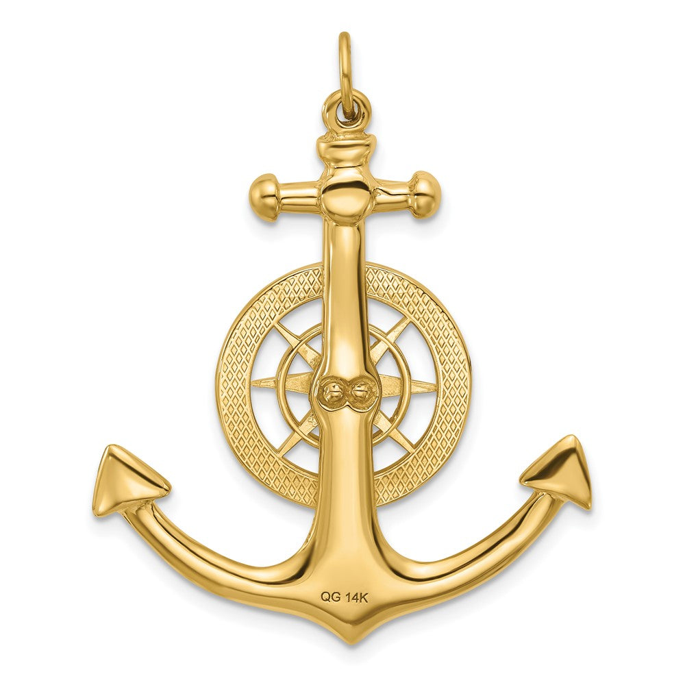 14K Large Anchor w/ Nautical Compass Charm