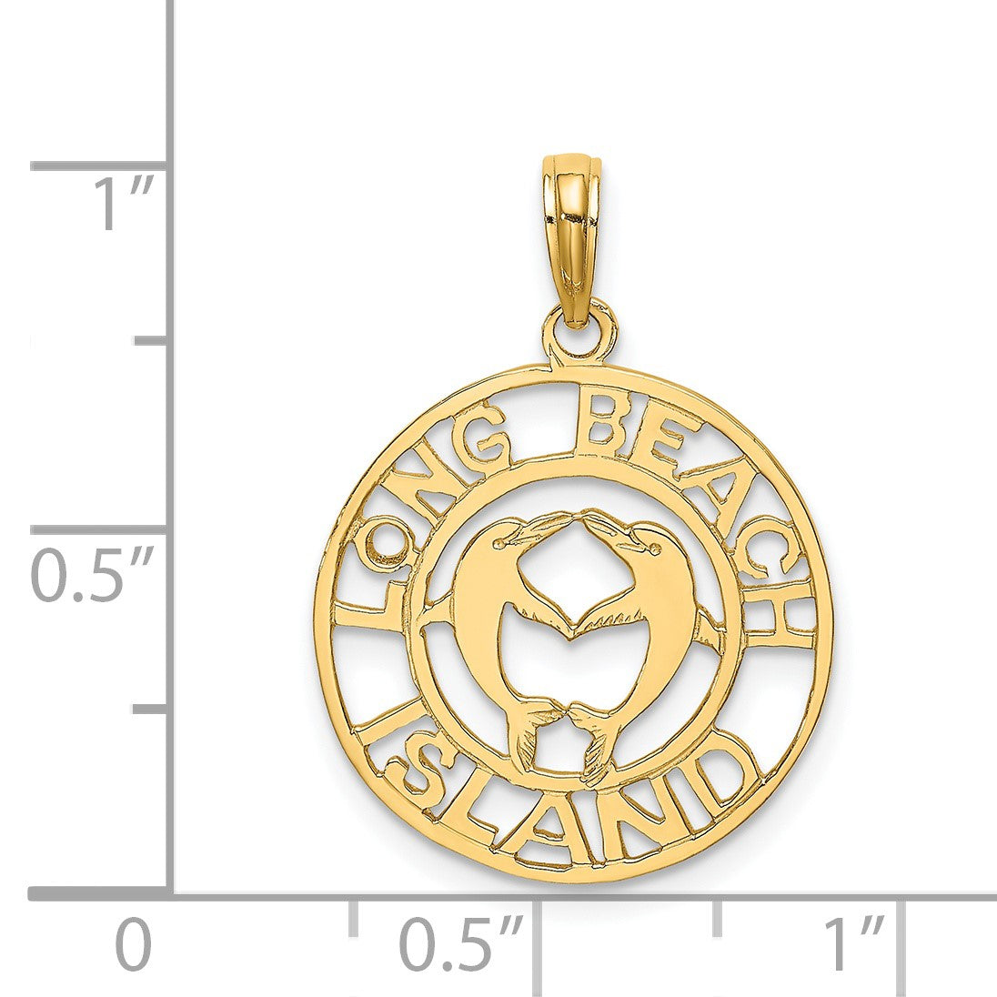 14K LONG BEACH ISLAND with Dolphins Charm