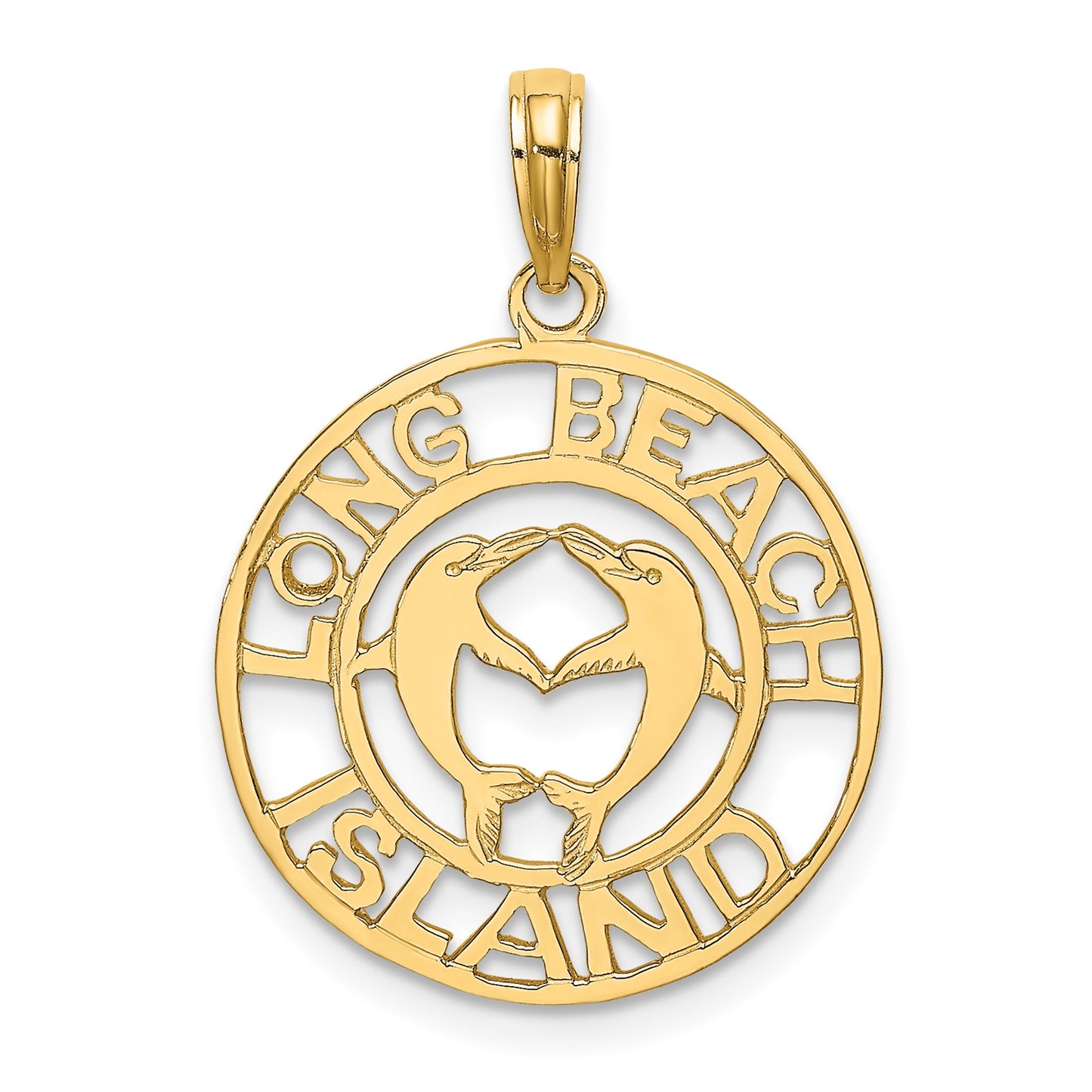 14K LONG BEACH ISLAND with Dolphins Charm