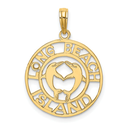 14K LONG BEACH ISLAND with Dolphins Charm