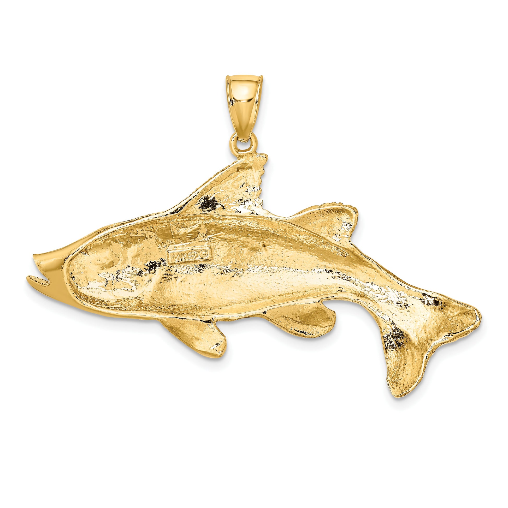 14K Large 2-D Textured Snook Red Fish Charm