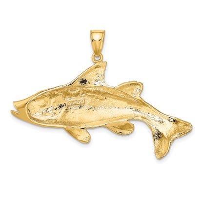 14K Large 2-D Textured Snook Red Fish Charm