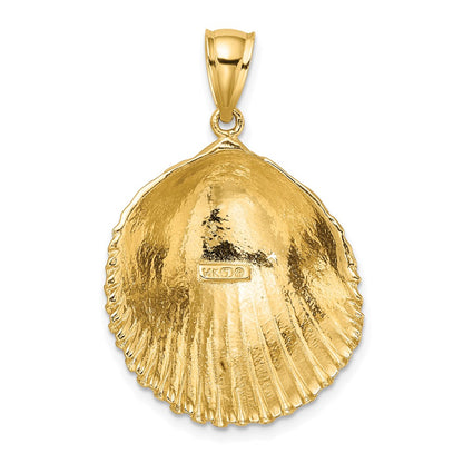 14K Textured Scallop Shell Charm