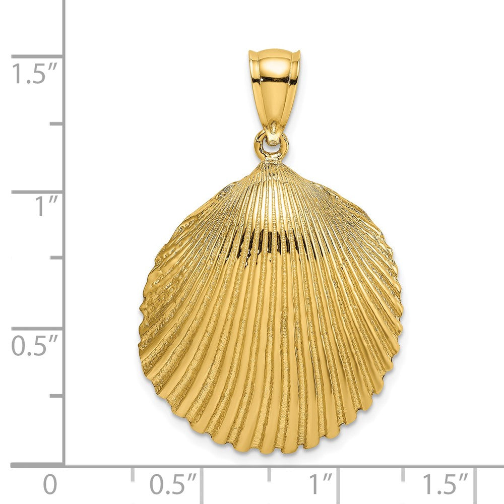 14K Textured Scallop Shell Charm