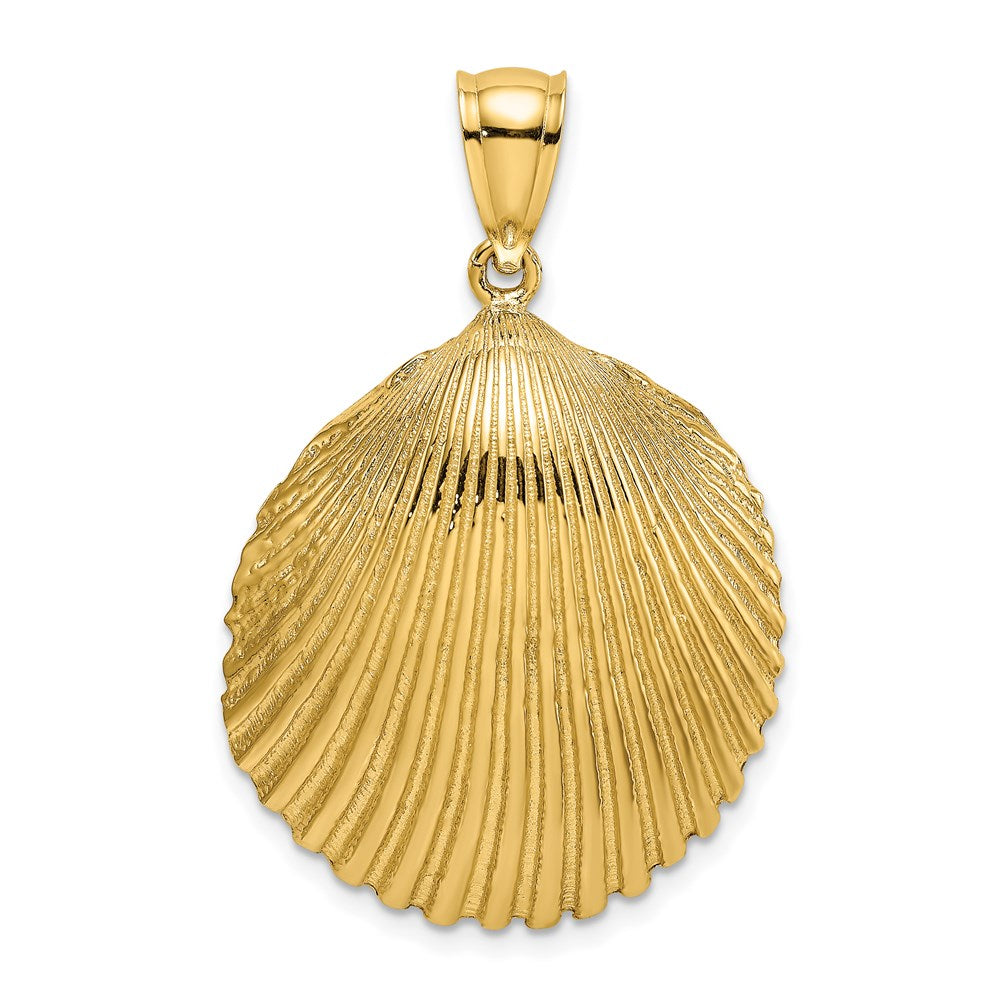 14K Textured Scallop Shell Charm