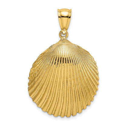 14K Textured Scallop Shell Charm