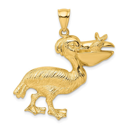 14K Pelican with Fish In Mouth Charm