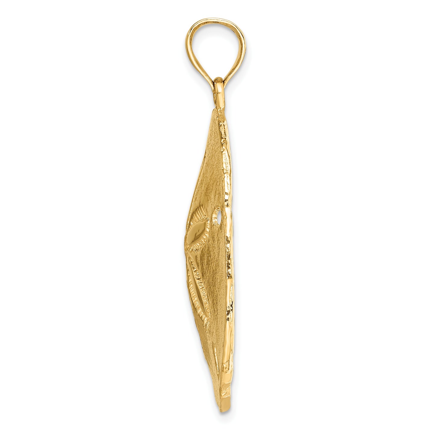 14K Large Polished Sand Dollar Pendant