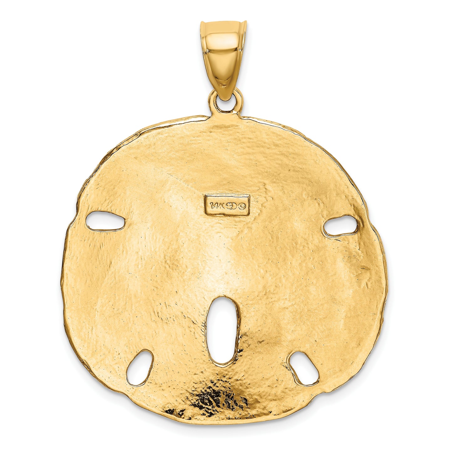 14K Large Polished Sand Dollar Pendant