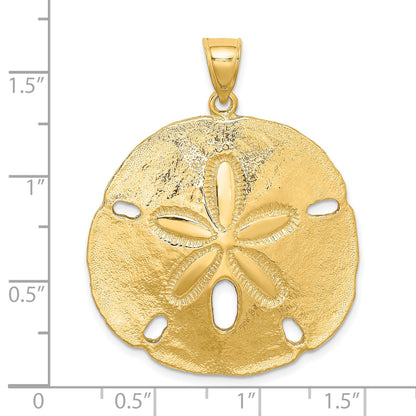 14K Large Polished Sand Dollar Pendant