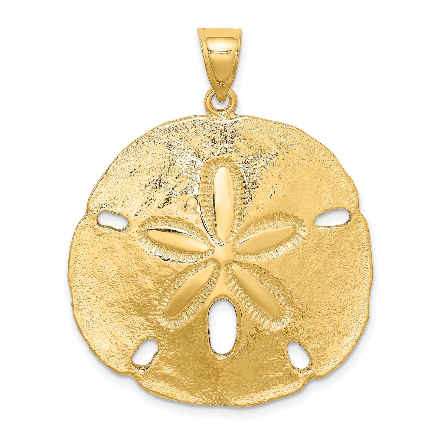 14K Large Polished Sand Dollar Pendant