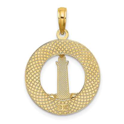 14K HILTON HEAD Lighthouse Round Charm