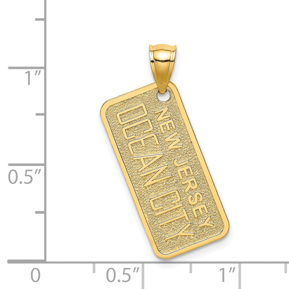 14K Textured NEW JERSEY OCEAN CITY  License Plate Charm