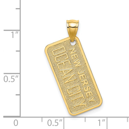 14K Textured NEW JERSEY OCEAN CITY  License Plate Charm