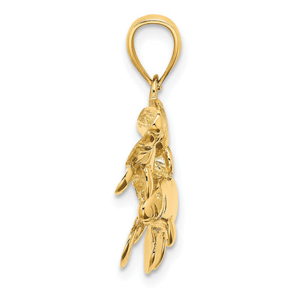 14K 2-D Polished Three Manatees Charm