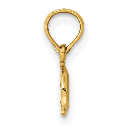 14K 2-D Mini Double Dolphins Swimming Charm