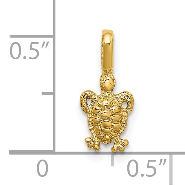 14K Mini Sea Turtle with Fixed Bail Charm