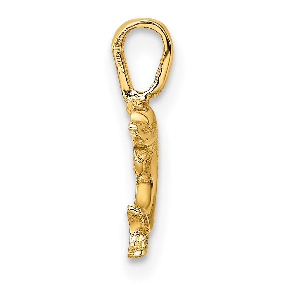 14K Mini Jumping Dolphin with Fixed Bail Charm