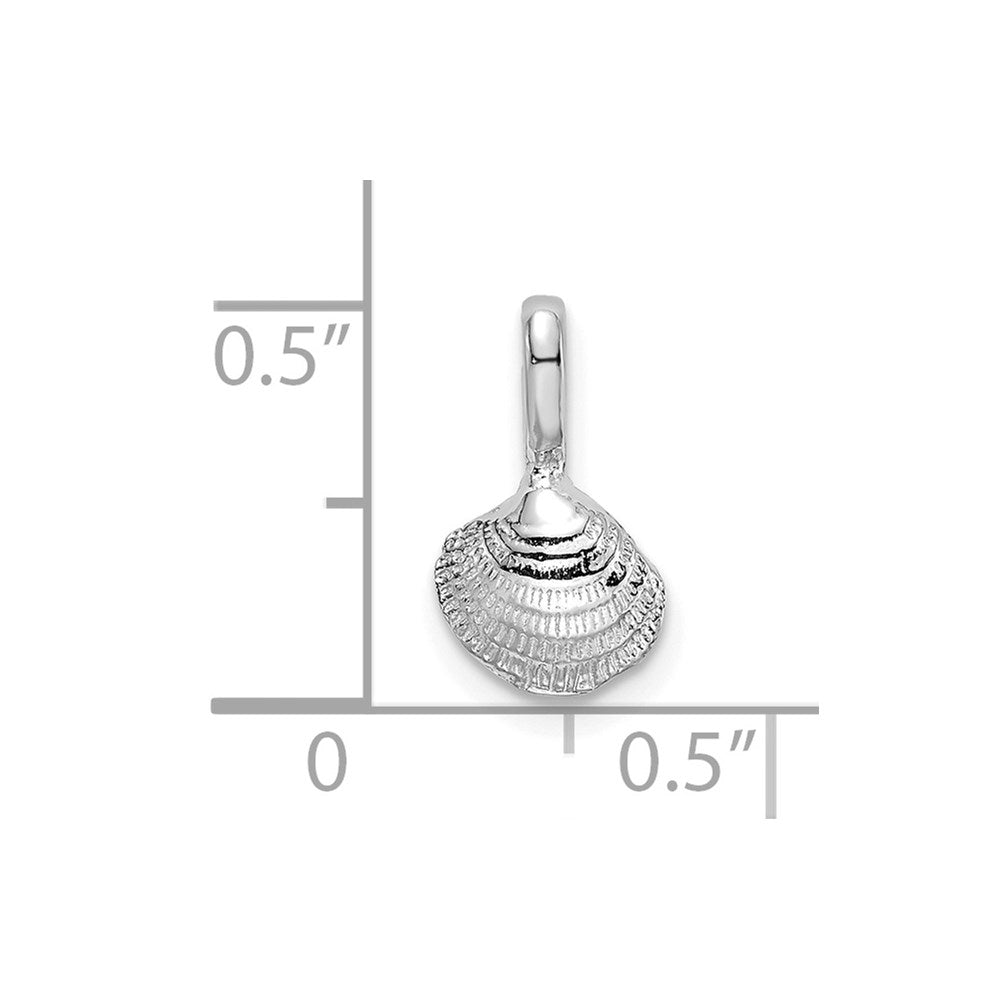 14K White Gold Mini Clam Shell Charm