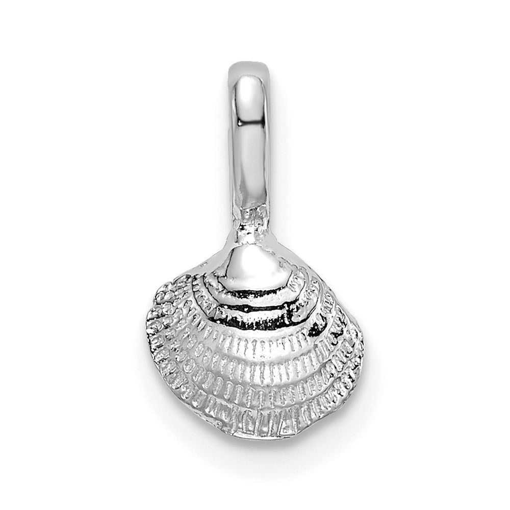 14K White Gold Mini Clam Shell Charm