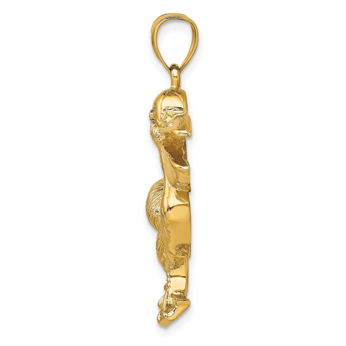 14K Large Textured Pelican Charm