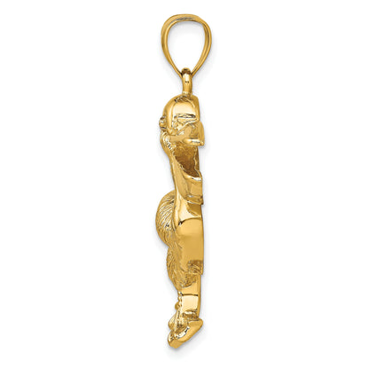 14K Large Textured Pelican Charm
