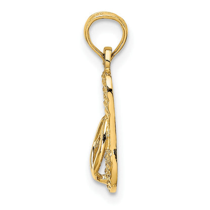 14K 3D LBI (Long Beach Island) Single Flip-flop Charm