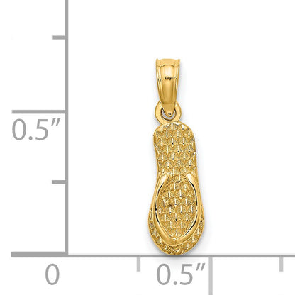 14K 3D LBI (Long Beach Island) Single Flip-flop Charm