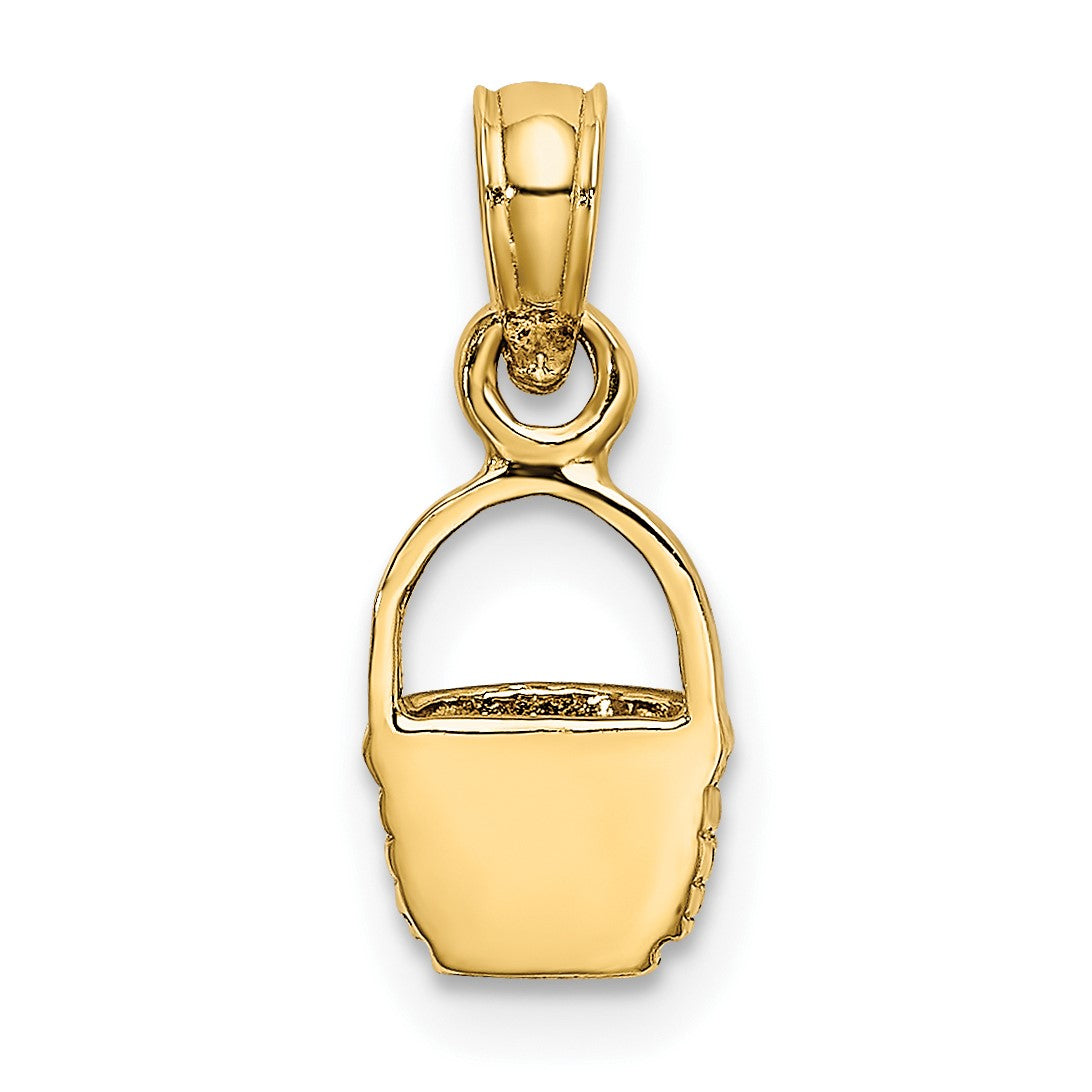 14K 2-D Flat Back Mini Basket Charm
