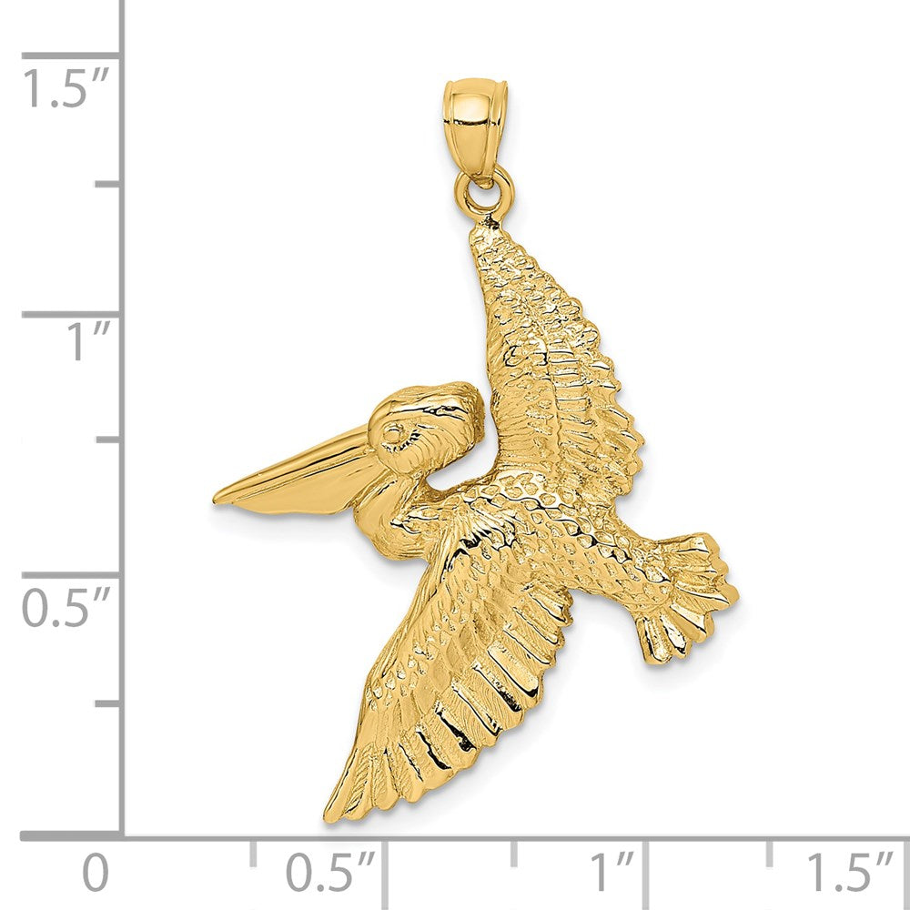 14K Flying Pelican Charm