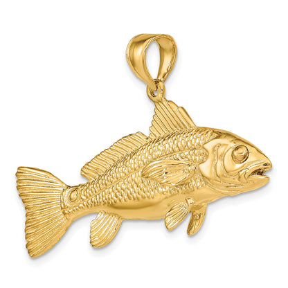 14K Large 3-D Red Fish Charm