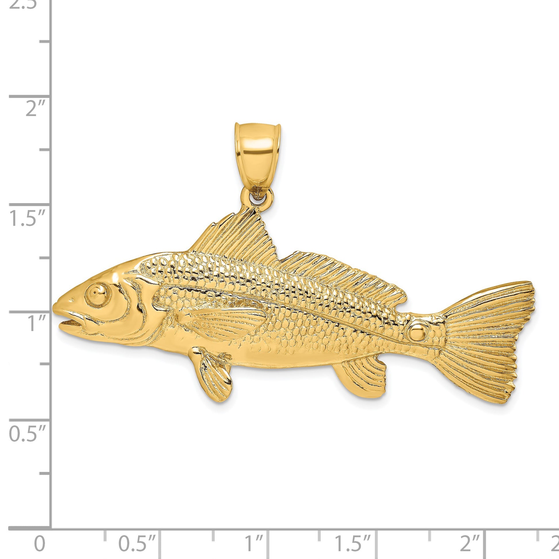 14K Large 3-D Red Fish Charm