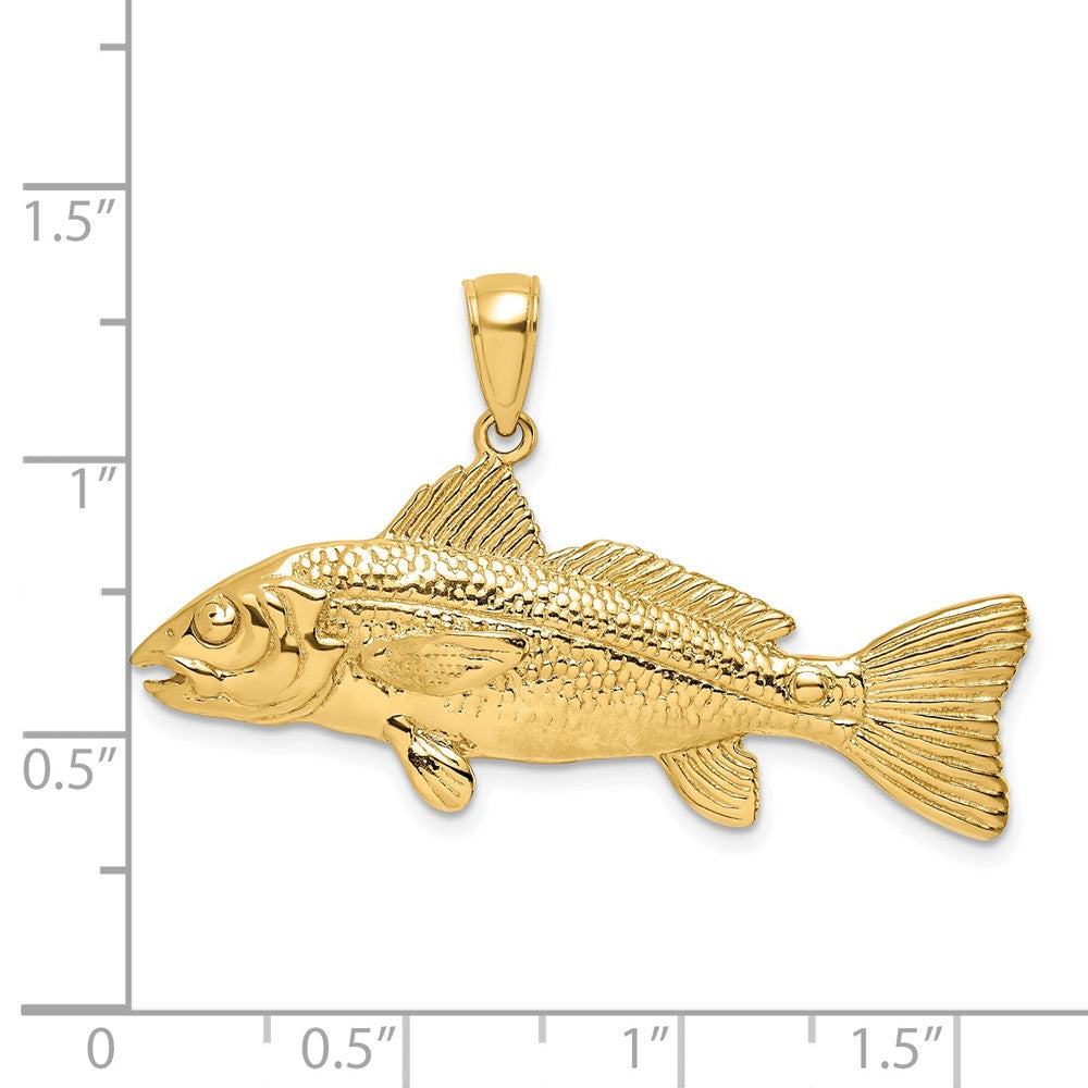 14K 3-D Red Fish Charm